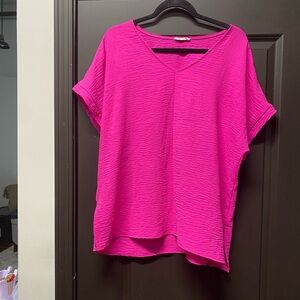 Cotton Bleu hot pink top.